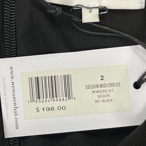 WeWoreWhat Sequin Midi Dress, Black, Size 2 - NWT - Picture 7 of 8